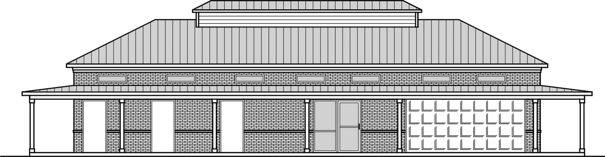 Architect's elevation of the planned bathhouse